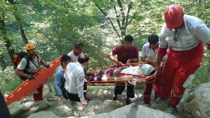 امدادرسانی به فرد سقوط کرده از آبشار «لوه» گالیکش