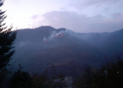 آتش سوزی در جنگل‌های «بلم جرک» مینودشت