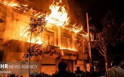 آتشسوزی در میدان شهرداری گرگان